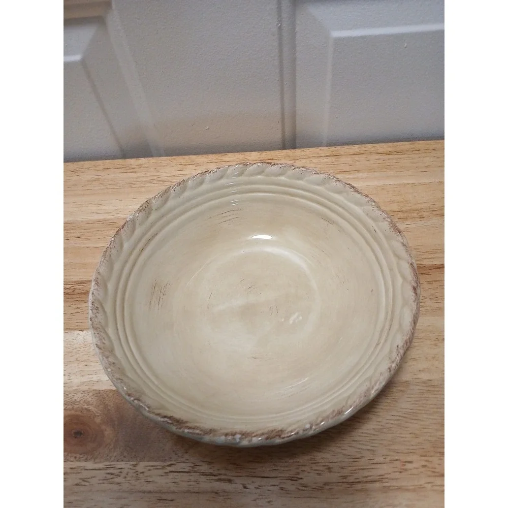 Artimino Tuscan Countryside Cream Earthenware Bowl 8 Inch Cereal Bowl Salad Bowl - Picture 3 of 7